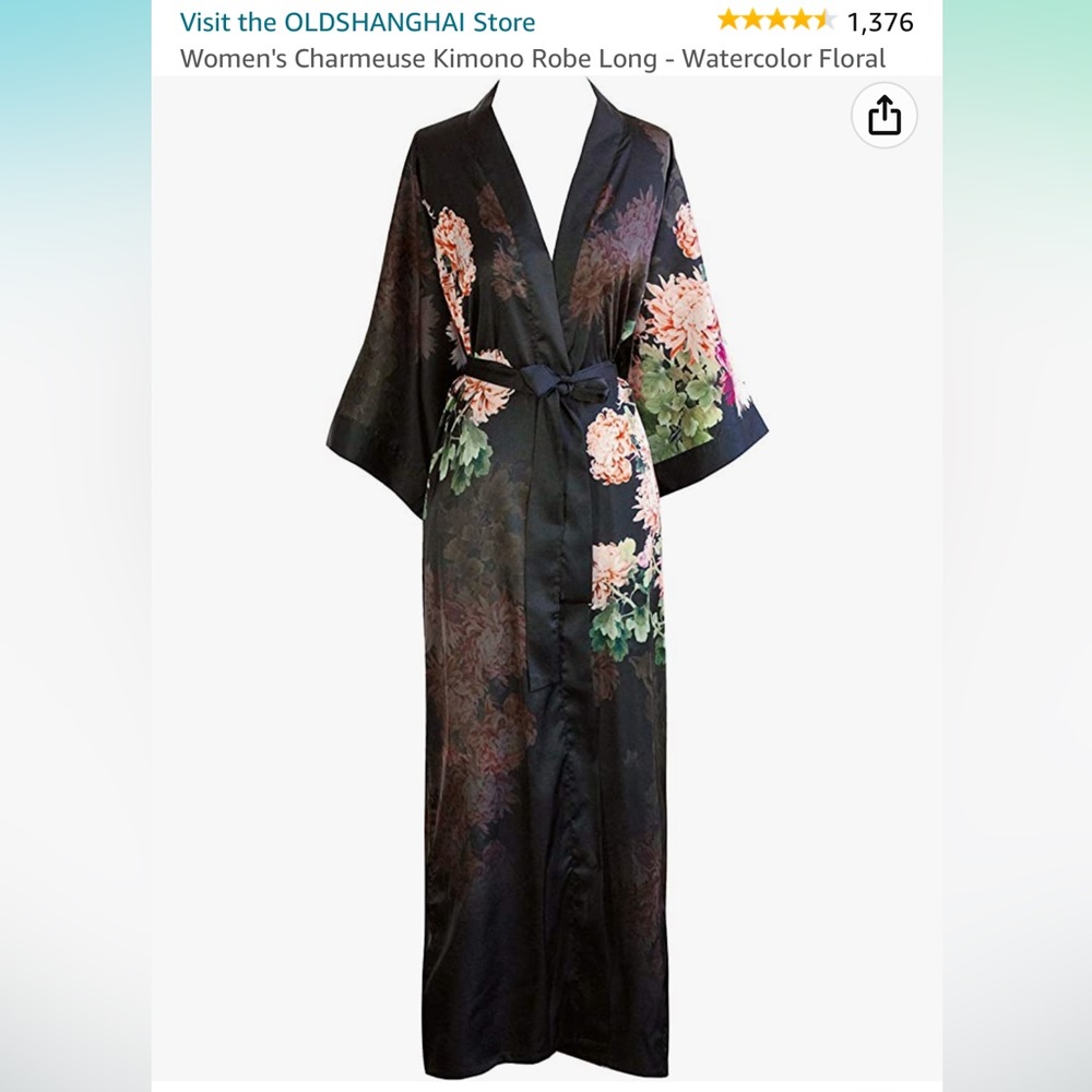 Old Shanghai Chinese Style Charmeuse Robe